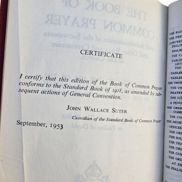 1953 Book Of Common Prayer and Hymnal Red Edition By John Wallace Suter - Picture 5 of 16